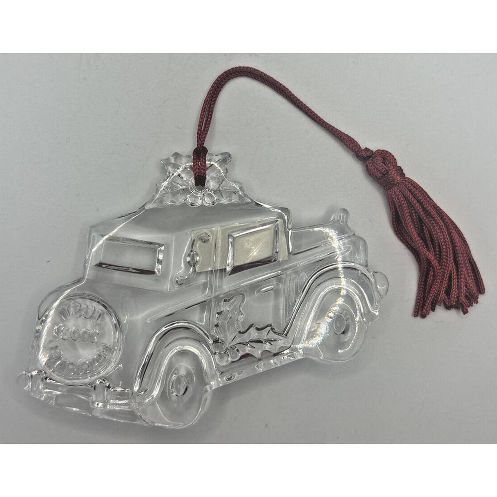 Vintage Glass Marquis Waterford Crystal Just‎ Married Ornament U258/28